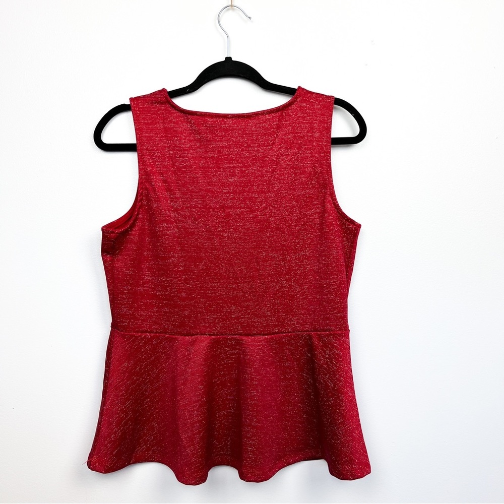 Ricki's Red Metallic Threaded Tank Top Blouse for Holidays - Picture 9 of 12
